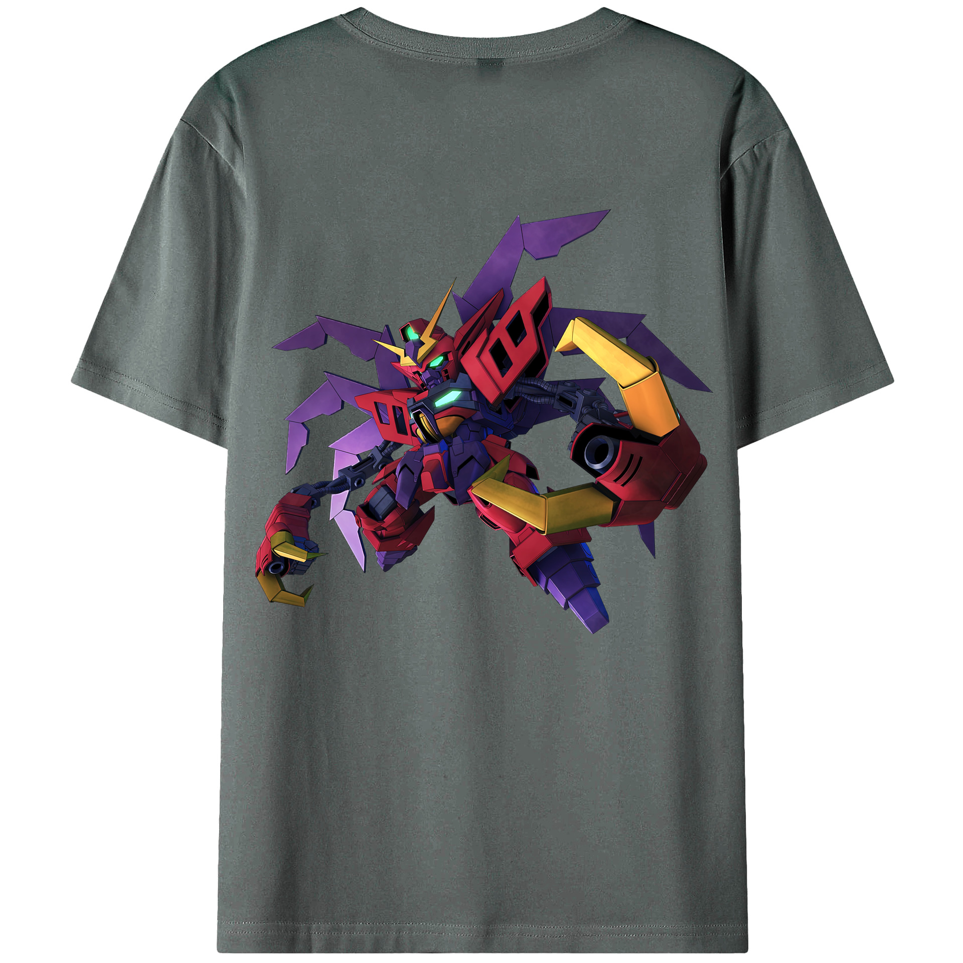 （画像用） 機動戦士ガンダム Mobile Suit Gundam 綿100％ メンズ半袖Tシャツ（バックプリント） 通気性